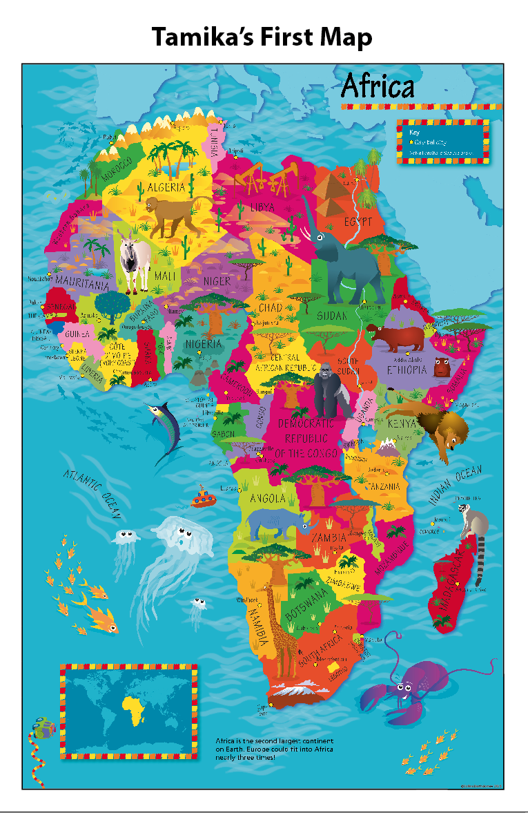 Personalised Children's Picture Africa Map