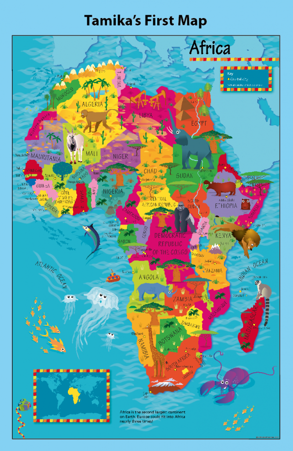 Personalised Children's Picture Africa Map