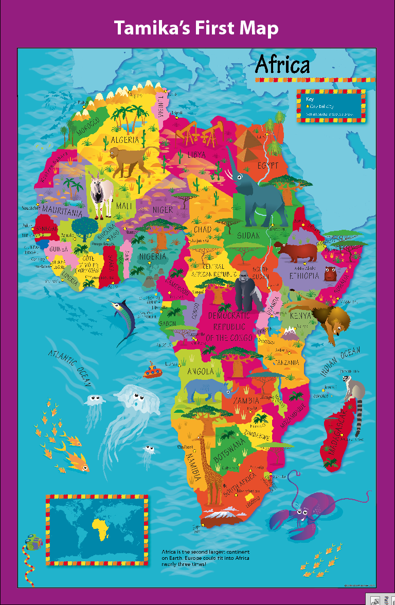 Personalised Children's Picture Africa Map