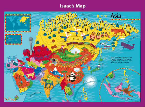 Personalised Children's Picture Asia Map