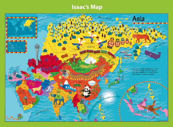 Personalised Children's Picture Asia Map