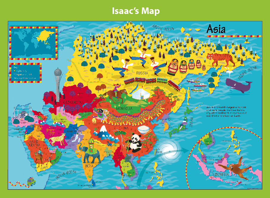 Personalised Children's Picture Asia Map