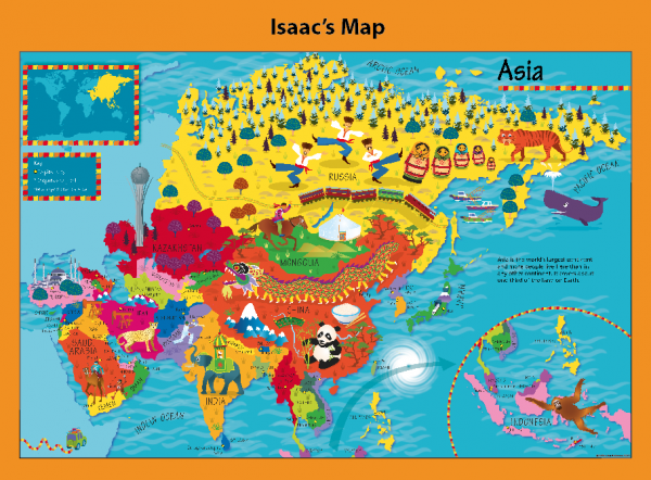 Personalised Children's Picture Asia Map