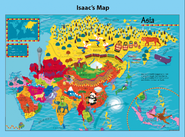 Personalised Children's Picture Asia Map