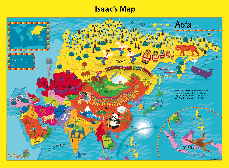 Personalised Children's Picture Asia Map