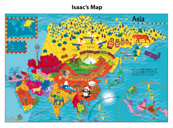 Personalised Children's Picture Asia Map