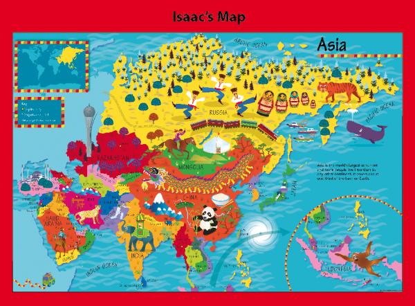 Personalised Children's Picture Asia Map