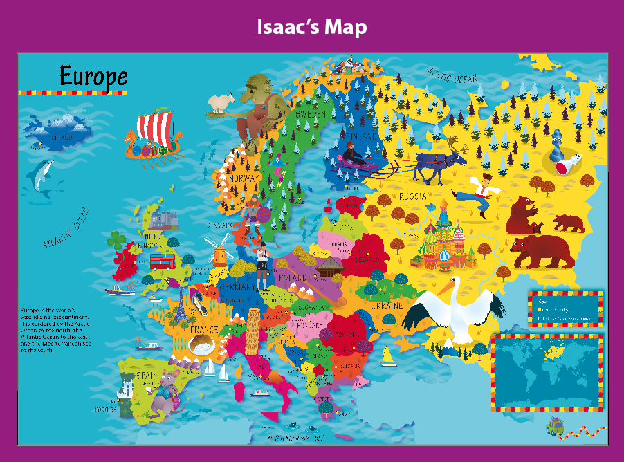 Personalised Children's Picture Europe Map