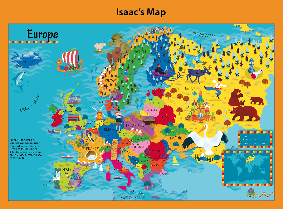 Personalised Children's Picture Europe Map