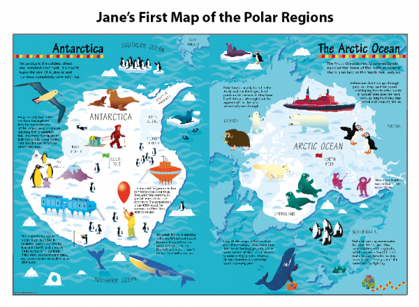 Personalised Children's Picture Map of the Polar Regions