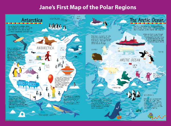 Personalised Children's Picture Map of the Polar Regions