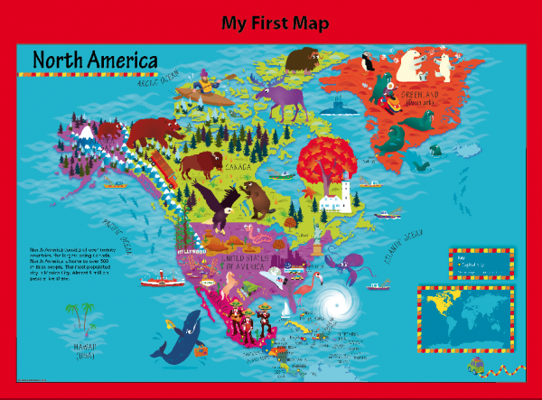 Personalised Children's Picture North America Map