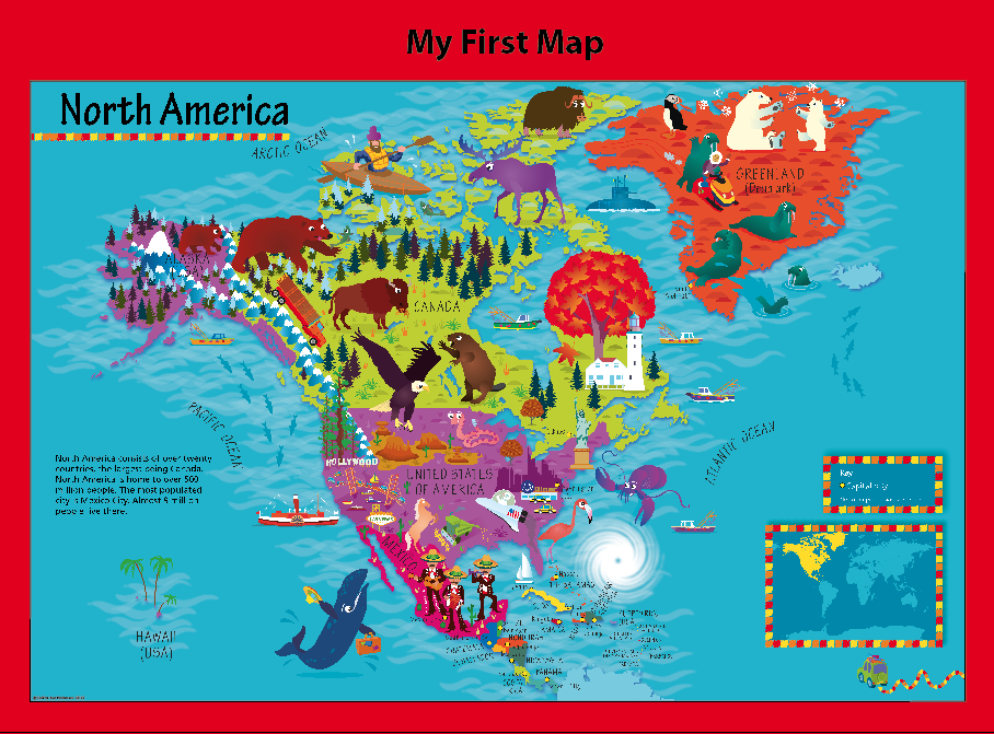 Personalised Children's Picture North America Map
