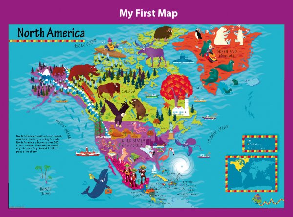 Personalised Children's Picture North America Map