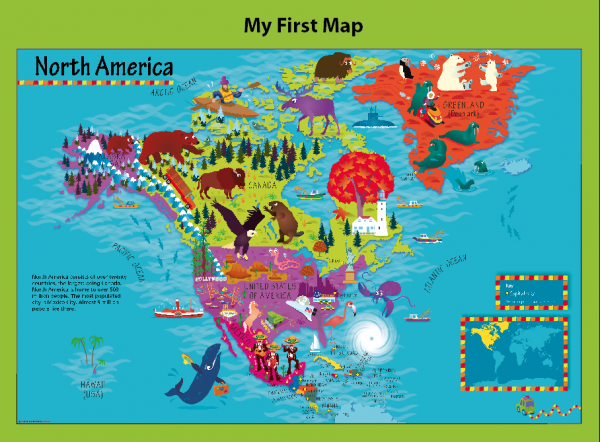 Personalised Children's Picture North America Map