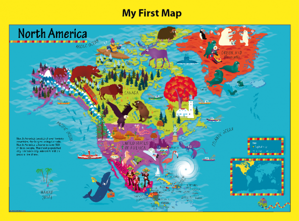 Personalised Children's Picture North America Map