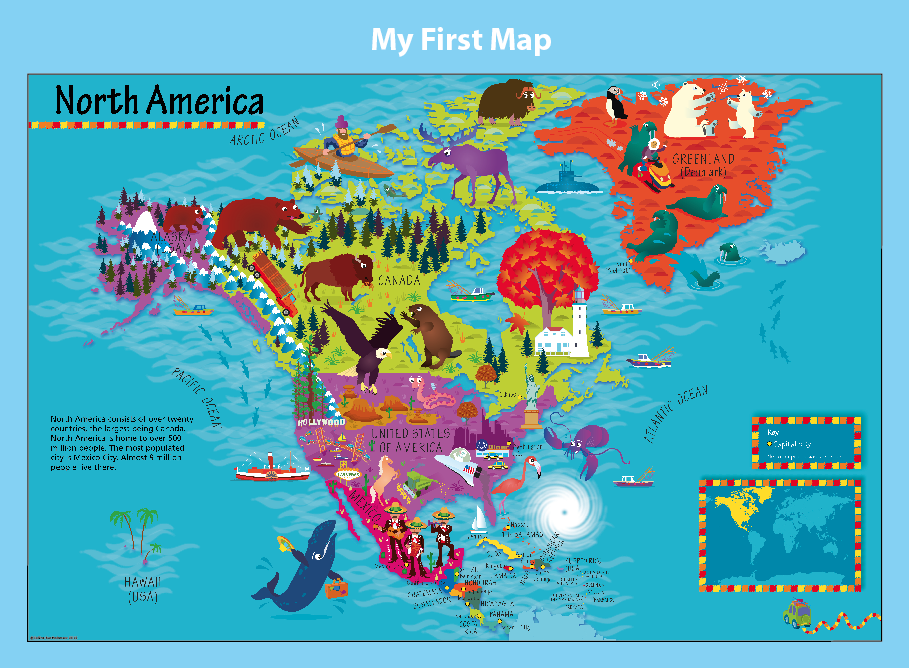 Personalised Children's Picture North America Map