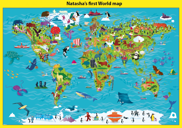 Personalised Children's Picture World Map - Large