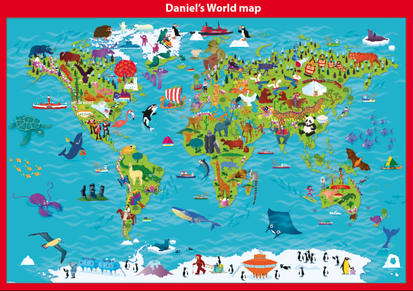 Personalised Children's Picture World Map - Large