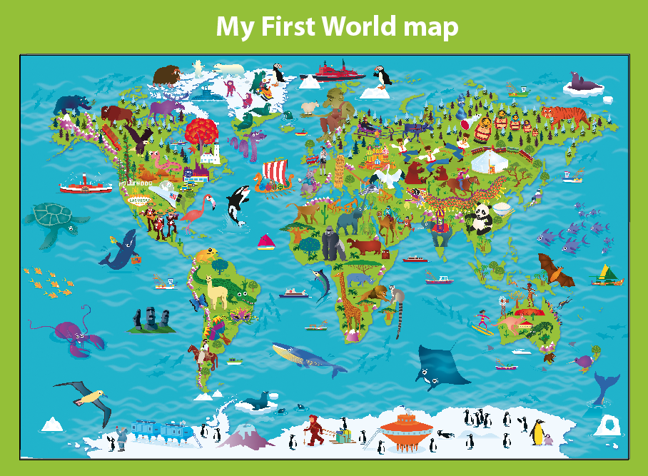 Personalised Children's Picture World Map