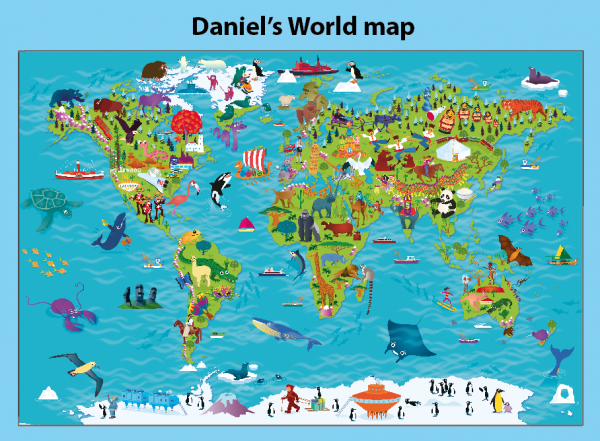 Personalised Children's Picture World Map