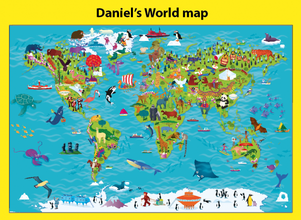 Personalised Children's Picture World Map