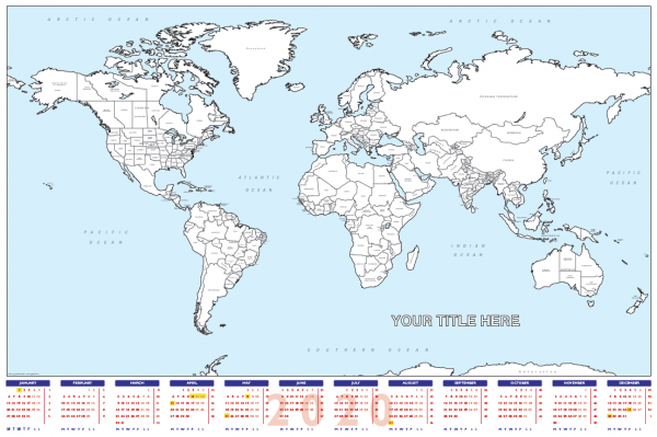 Personalised Europe Map (no flags) Scale 1:10 million