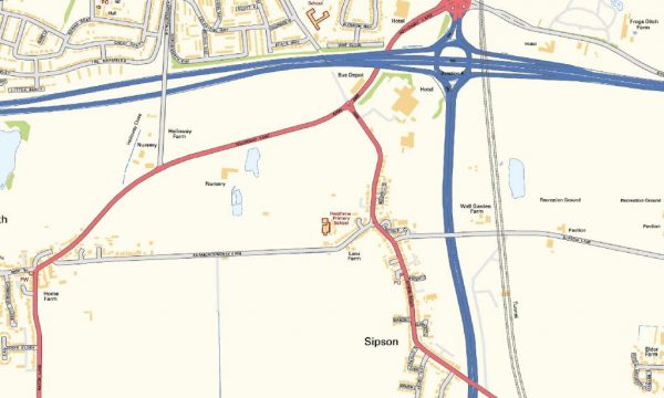 Personalised school or business location map Scale 1:25,000