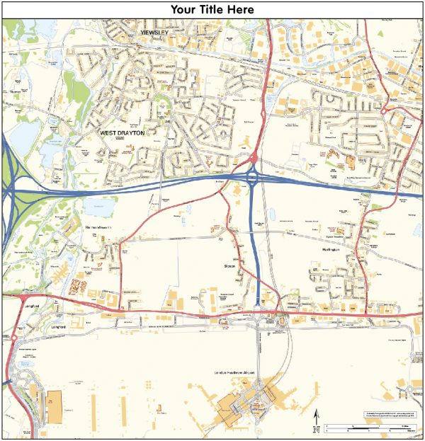 Personalised school or business location map Scale 1:25,000