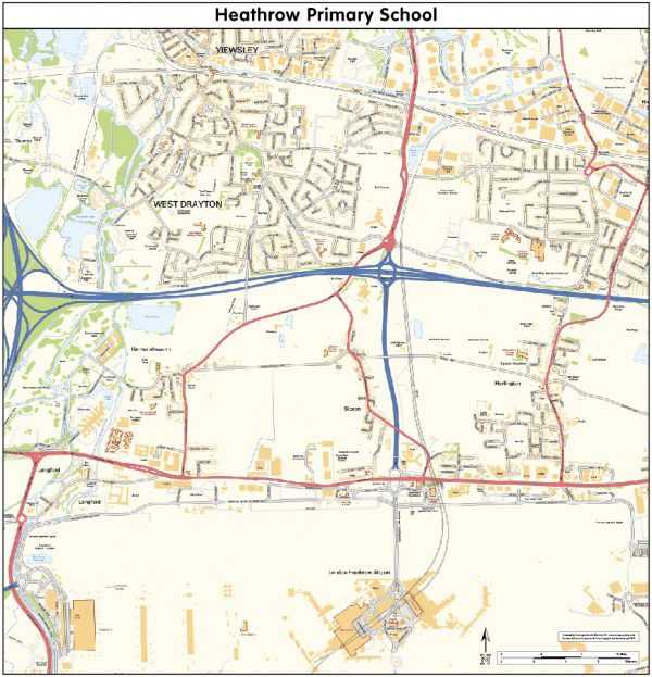 Personalised school or business location map Scale 1:25,000