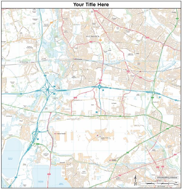 Personalised school or business location map Scale 1:33,333