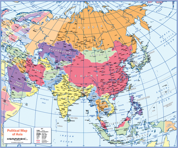 Political map of Asia