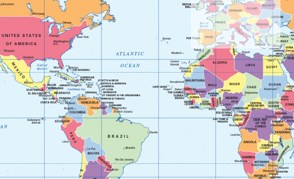 Political World map (A3)