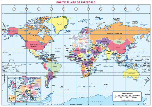 Political World map (A3)