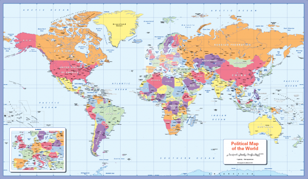 Set of 3 Children's World maps