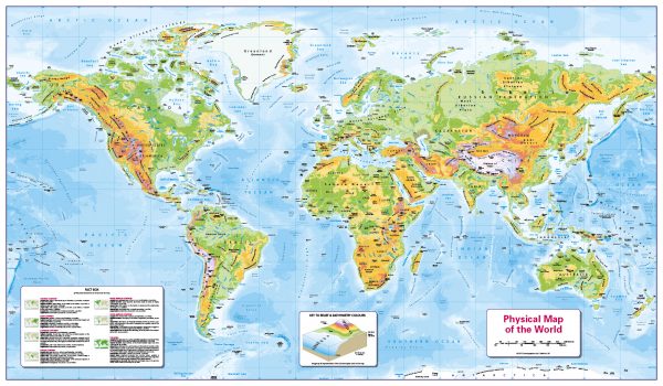 Set of 3 children's World maps - small