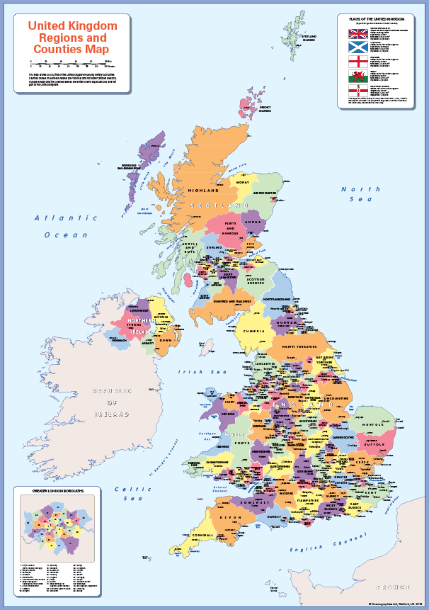 Set of 4 Children's UK maps