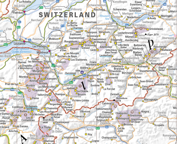 Ski Resort map of the Alps