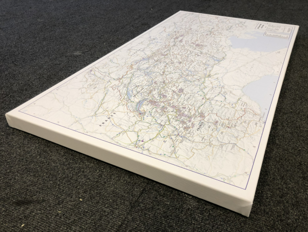 Ski Resort map of the Alps- Framed canvas (UK only)