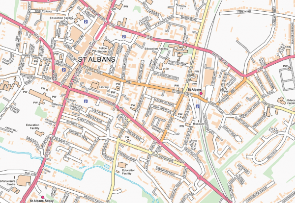 St Albans Street map
