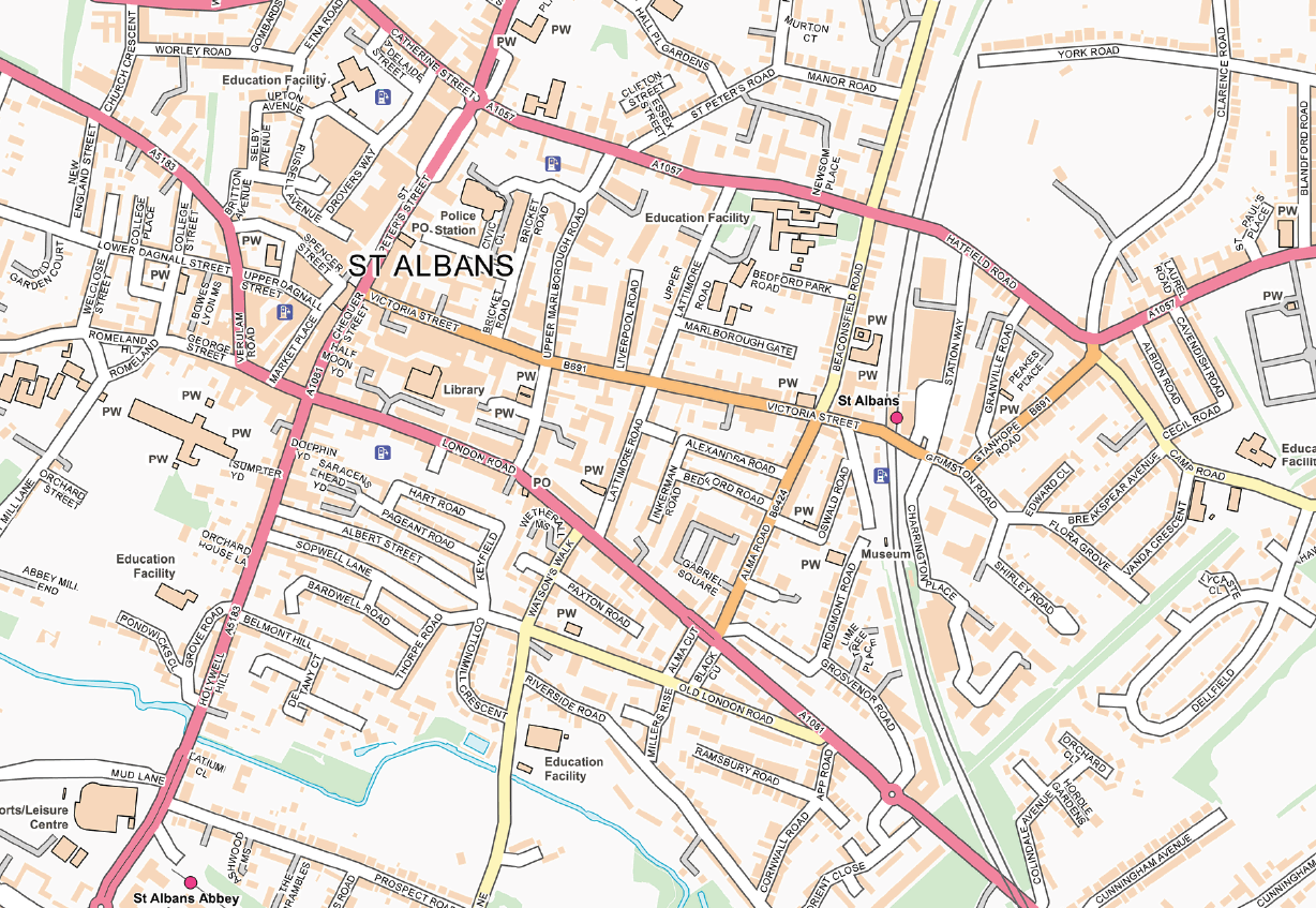 St Albans Street map