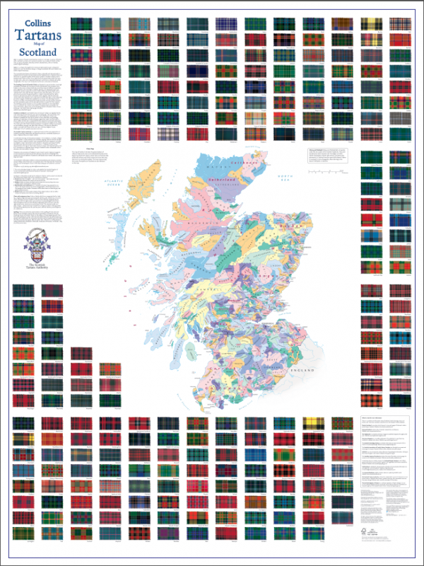 Tartans map of Scotland