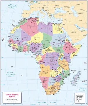 Children's Travel map of Africa