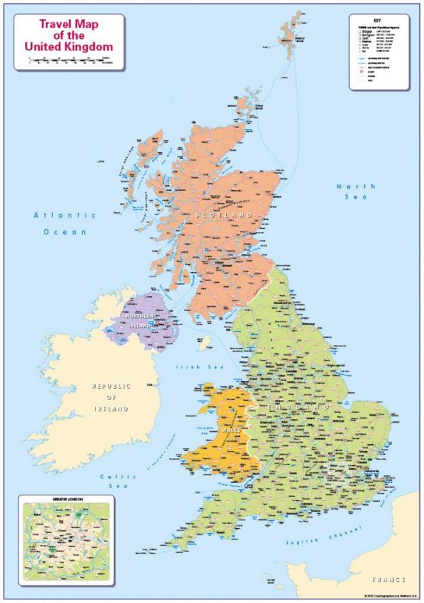 Travel map of the United Kingdom