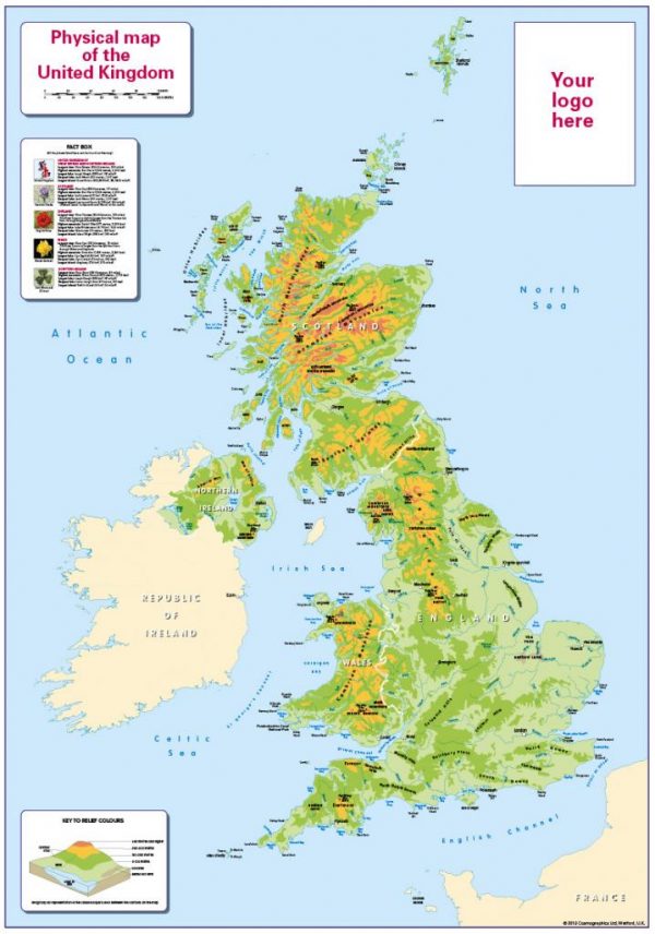Personalised children's UK Physical Map