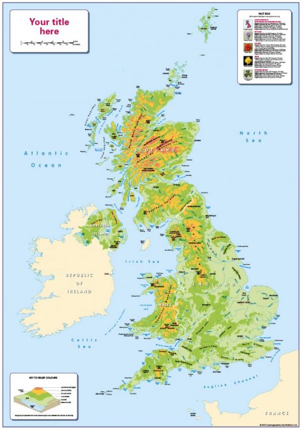 Personalised children's UK Physical Map