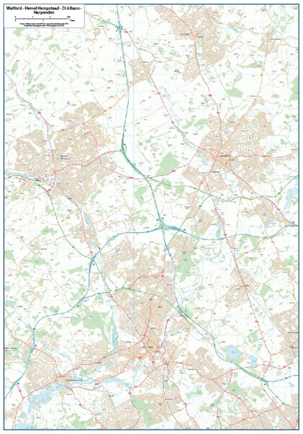 Watford-Hemel Hempstead-St Albans-Harpenden map