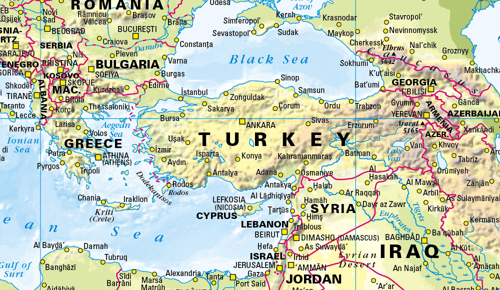 Personalised World Physical Map Scale 1:30 million (large)