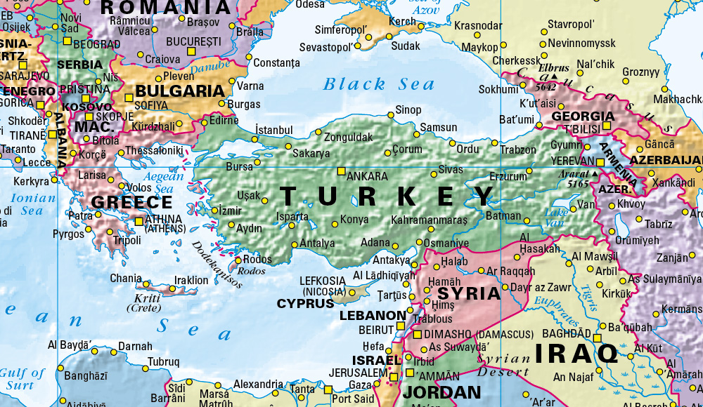 Personalised World Political Map Scale 1:30million (large)