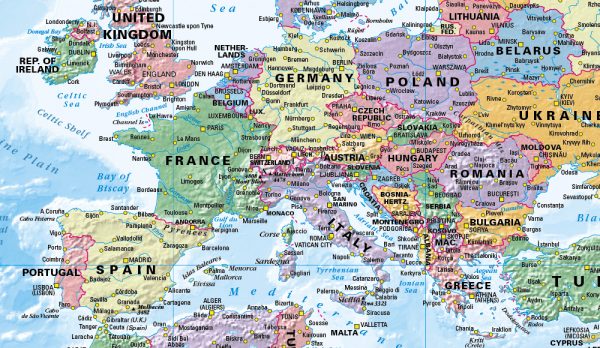 World Political Map Scale 1:40 million